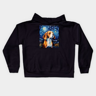 Beagle Painted in Vincent Van Gogh Kids Hoodie